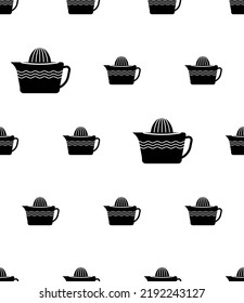 Lemon Juicer Icon Seamless Pattern, Manual Lemon Juicer, Juice Extractor Device, Centrifugal Juicer Vector Art Illustration