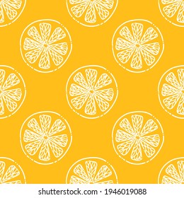 Lemon juicy fruit seamless pattern. Design for wallpaper, background, fabric, textile, cafe, restaurant, resort, exotic, packaging.
