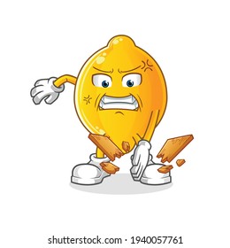 lemon karate mascot. cartoon vector