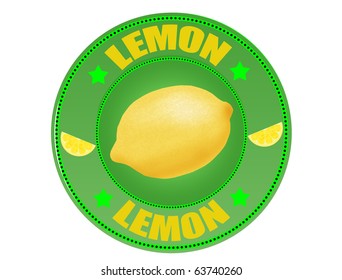 Lemon label or stamp - vector illustration