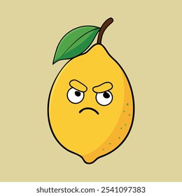 Lemon with leaf, Doing angry reaction