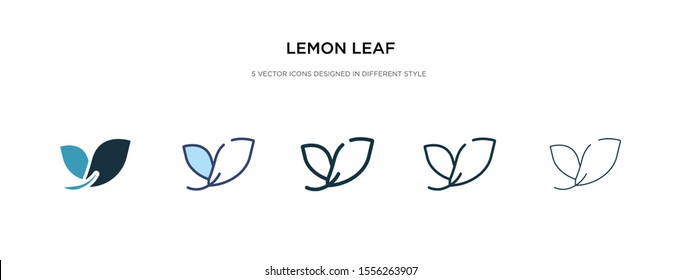 lemon leaf icon in different style vector illustration. two colored and black lemon leaf vector icons designed in filled, outline, line and stroke style can be used for web, mobile, ui