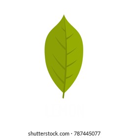 Lemon leaf icon. Flat illustration of lemon leaf vector icon isolated on white background