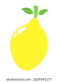 lemon with leafs isolated on white.
