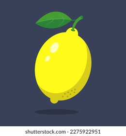 Limón con hojas aisladas en el fondo.