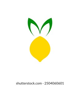 lemon with leaves logo icon vector symbol design