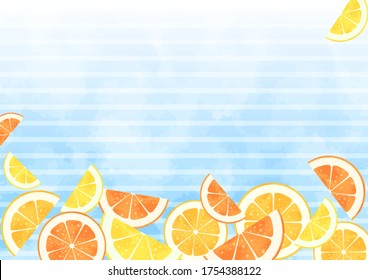 Lemon and Light Blue Stripe Background, Frame Material