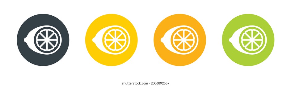 Lemon, lime or citrus fruit vector icon