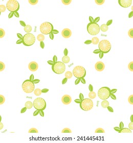 lemon lime citrus pattern the background vector