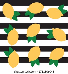 Lemon or lime citrus vector fun seamless pattern