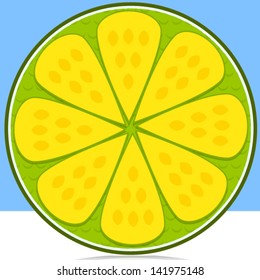 Lemon, Lime cut in half - Summer, Sour, Kitcen, Fruit Salad, Cocktail - vector