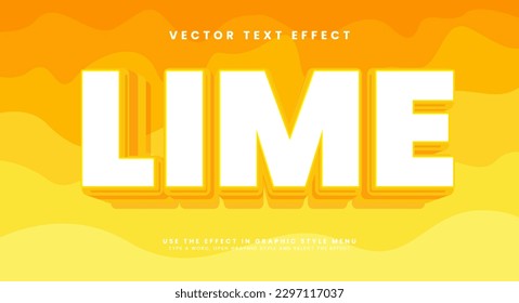 Lemon lime editable text style effect. Vector text effect.
