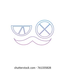 lemon lime eyes with mustache mexico culture icon image 