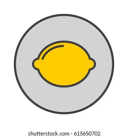 Lemon, lime filled outline icon, round colorful vector sign, circular pictogram. Symbol, logo illustration