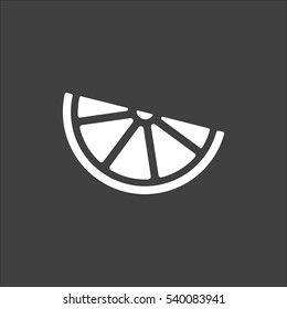 Lemon, lime - food icon flat. Vector white illustration isolated on black background. Flat symbol