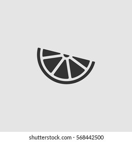 Lemon, lime - food icon flat. Black pictogram on grey background. Vector illustration symbol