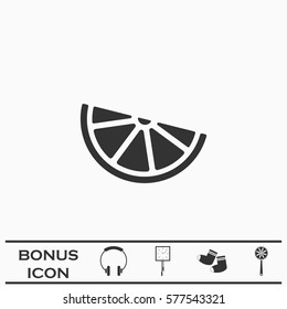 Lemon, lime - food icon flat. Black pictogram on white background. Vector illustration symbol and bonus button