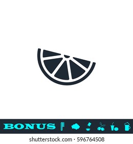 Lemon, lime - food icon flat. Black pictogram on white background. Vector illustration symbol and bonus button