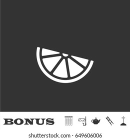 Lemon, lime - food icon flat. White pictogram on black background. Vector illustration symbol and bonus icons