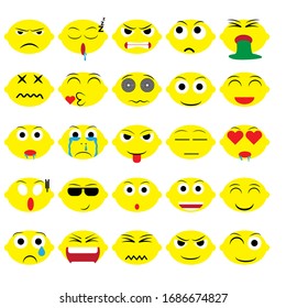 Lemon Lime Fruit Cartoon Emoticon Emoji Stock Vector (Royalty Free ...