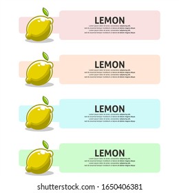 Ilustración plana de lima limón con hojas de banner vectorial fondo conjunto. Escalable y editable. Diseño de vectores para banner, fondo, tarjeta, página de inicio, folleto, volante, portada