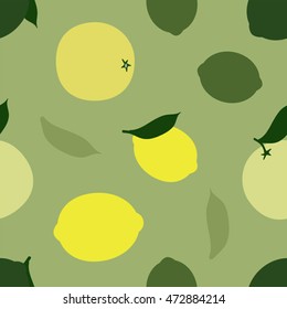 Lemon, lime and grapefruit - vector background