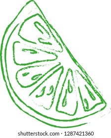 lemon lime hand drawn piece