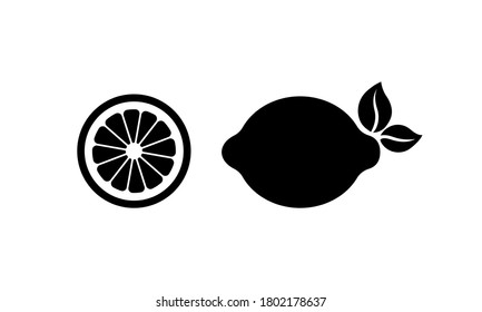 Lemon, lime icon. Fruit element. Citrus. Vector on isolated white background. EPS 10