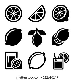 Lemon and Lime Icons Set. Vector