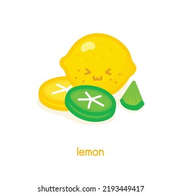 limón y lime kawaii doodle dibujo plano ilustrativo vectorial