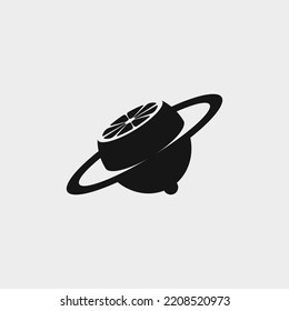 Lemon, lime, orange, fruit, planet, space, cooking logo, icon, illustration vector