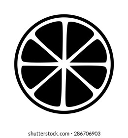 Lemon, lime, orange or grapefruit citrus half slice flat vector icon for apps and websites