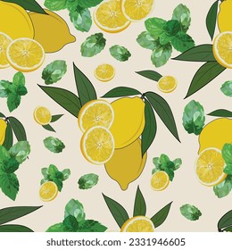 lemon and lime seamless pattern