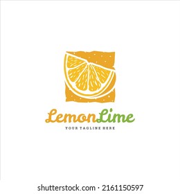 Lemon Lime Slice Logo Design Vector Image