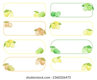 Lemon and lime watercolor banner set