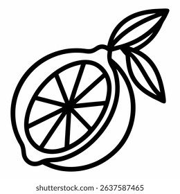 lemon line art vector icon