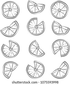 lemon  line fruit lemon slice illustration