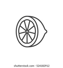 Lemon line icon, Citrus outline vector sign, linear pictogram isolated on white. logo illustration