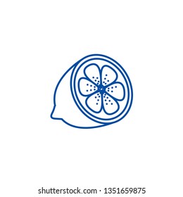 Lemon line icon concept. Lemon flat  vector symbol, sign, outline illustration.