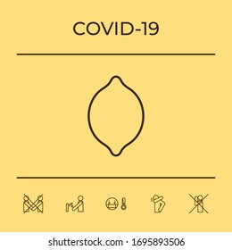 Lemon line icon. Graphic elements for your design