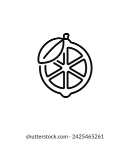 Lemon line icon isolated on white background