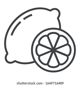Lemon line icon on white background