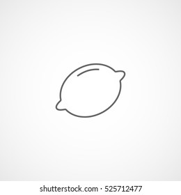 Lemon Line Icon On White Background