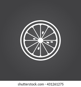 lemon line icon, slice of lime outline vector logo illustration, linear pictogram isolated on black
