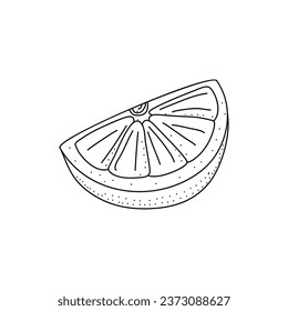 Symbole der Zitronenzeile, Vektorgrafik. Handgezeichnete Umrisse ganze Zitrusfrüchte, Zitronensymbol