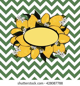 Lemon line oval frame illustration