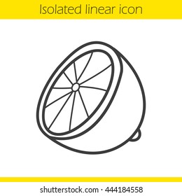 Lemon linear icon. Lime thin line illustration. Lemon half contour symbol. Vector isolated outline drawing