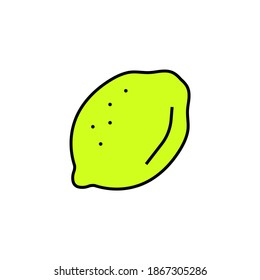 Lemon Linear Icon Vector Graphics Colored Icon Editable Stroke Lemon Fruit