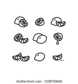 Lemon linear illustration