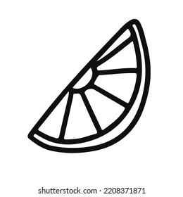 Lemon linear image. Vector isolated on white background